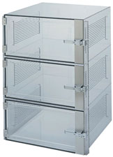 Desiccator, Static Dissipative PVC, Three Door Micron-Aire